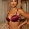 İnce Askılı Push-up Sütyen Bordo