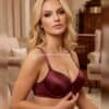 Yumuşak Dokulu Pürüzsüz Push-up Sütyen Bordo