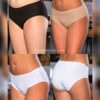 Pamuklu Yüksek Bel Slip Külot Karışık Siyah-Beyaz-Ten