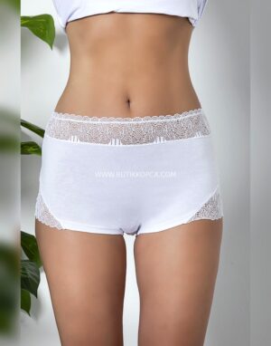 Dantel Detaylı Boxer Beyaz