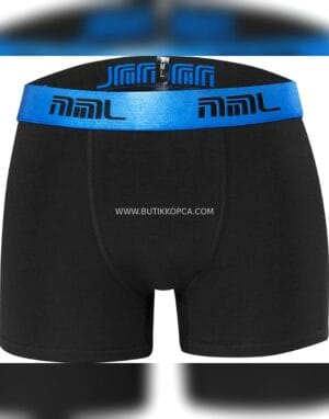 Erkek Boxer Renkli Lastik – Siyah