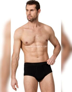 Ribana Erkek Bantlı Slip-Spor – Siyah
