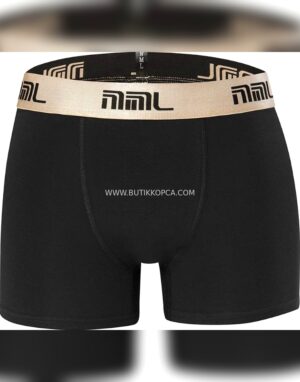Erkek Boxer Renkli Lastik – Siyah