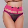 Pembe Lastik Detaylı T-String – Siyah
