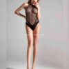 İnce İpli Yüksek Kesim Fantezi Body Siyah