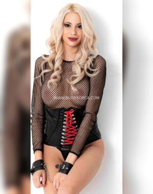Bağcık Detaylı Uzun Kollu Tül Body Siyah